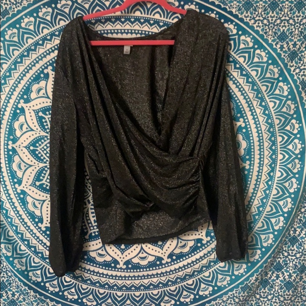 Long sleeve black sparkly shirt